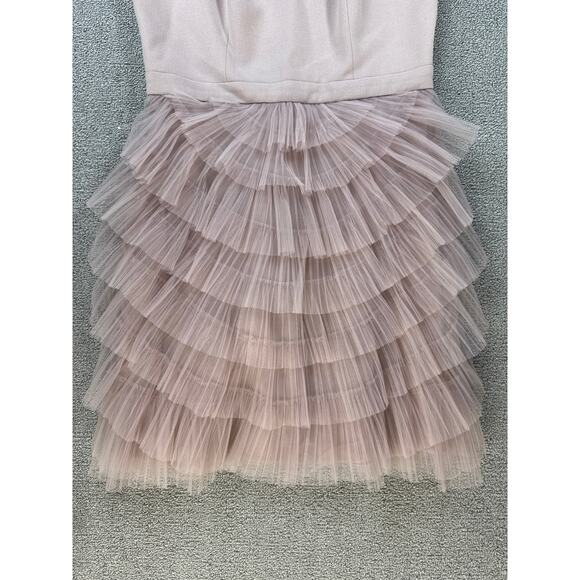 BCBGMAXAZRIA Casandra Dress Mini Tulle Balletcore Sepia Size 4 - Picture 6 of 11